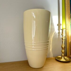 Large Early 2000s Butter Yellow Utensil Holder / Vase